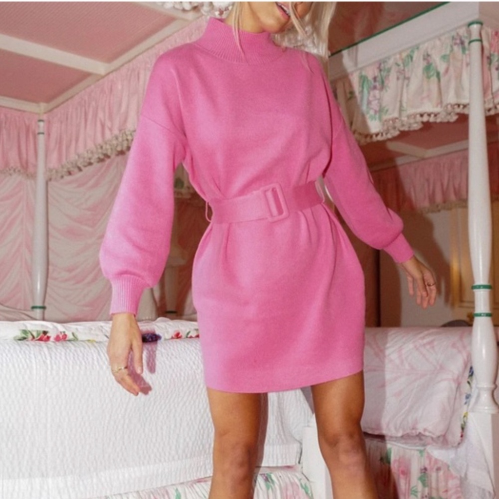 Yellow the Label Coco Belted Mini Dress - Classic Pink